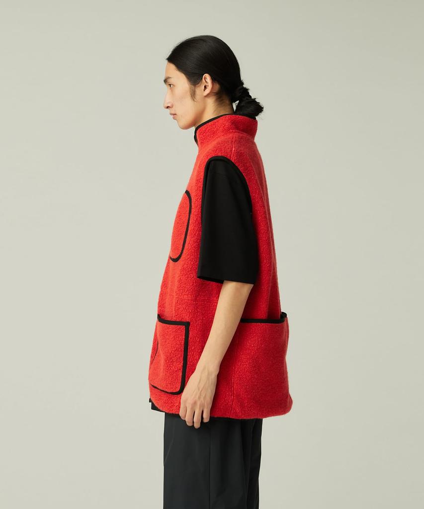 Snow Peak Recycled Wool Boa Vest and Size L JK-25AU023, Men's Women's, Orange,