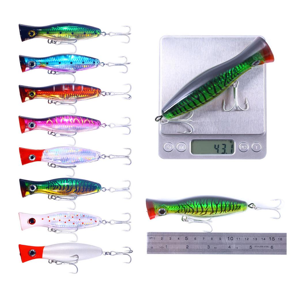 Fishing Lures Topwater Popper Bait Hard Bait Artificial Wobblers Plastic Fishing Tackle with Hooks