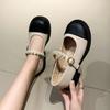 Mary Jane Women's Shoes Summer Shoes Fashionable and Comfortable Loafers Pearl College Style Flat Single Shoes