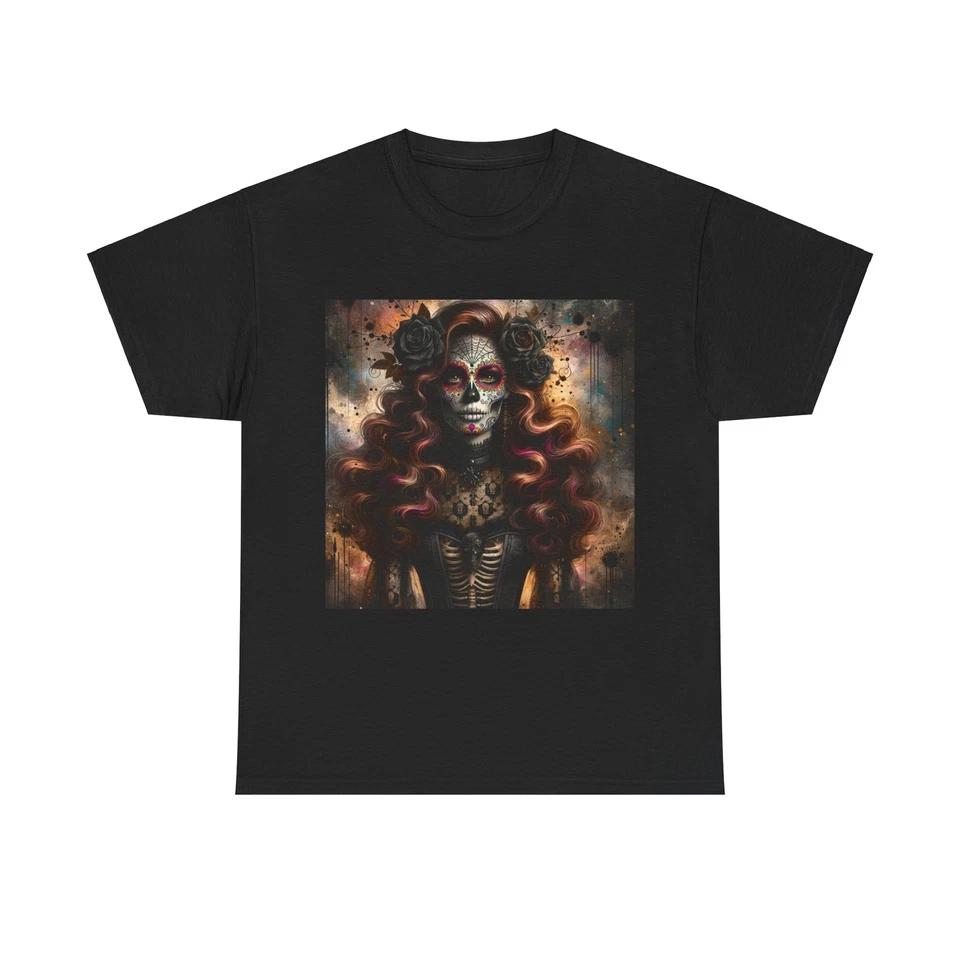 Unisex Adult T Shirt Gothic Sugar Skull Female Figure Art 2XL