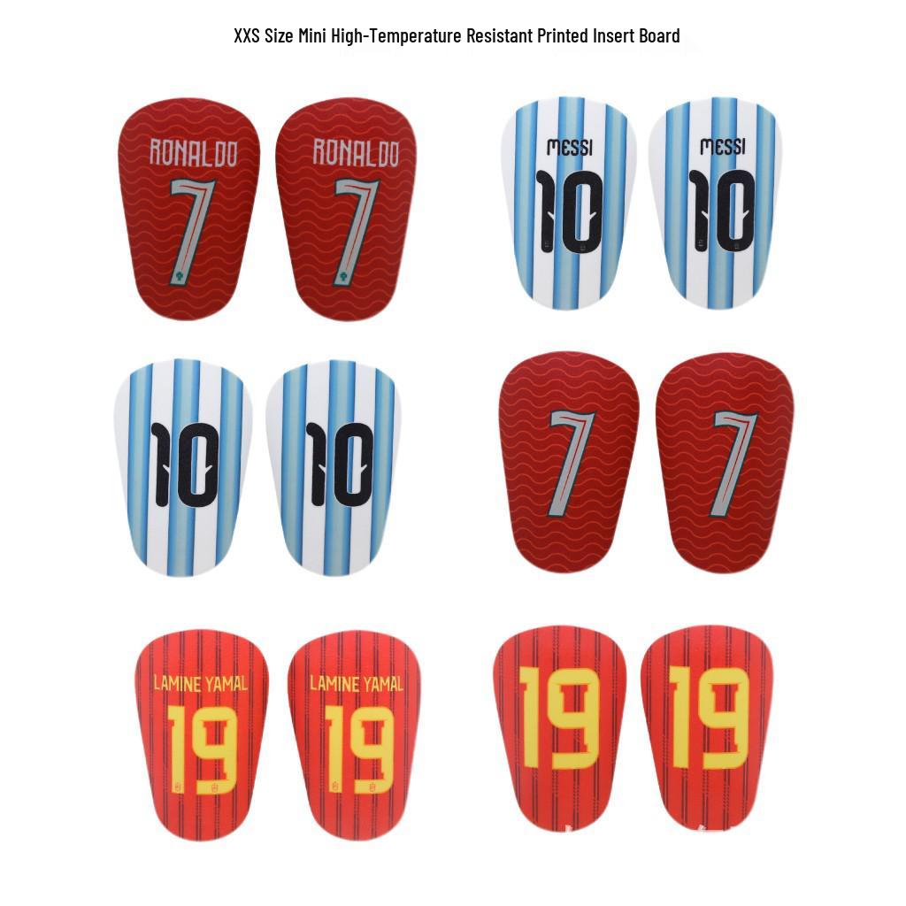 Mini Master Parastinchi Professionali da Calcio - Cristiano Ronaldo No. 7 & Messi No. 10 Protezioni per Polpacci