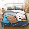 3D Cute BuBu Bear Cartoon Anime All Season Duvet Cover kawaii Bedding set Soft Quilt Cover and Pillowcases Full Queen King Size