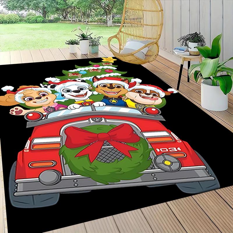 1Pc Paw Patrol Christmas Adventure Carpet Rug Soft Washable Antislip Home Living Room Sofa Mats Personalized Christmas Rug