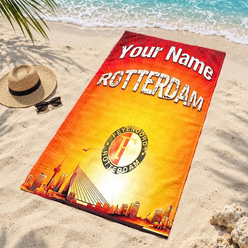 Feyenoord Rotterdam Custom Name Beach Towels Also Serve As Bath Towels Summer Essential a Musthave for the Outdoors the Beach and the Pool