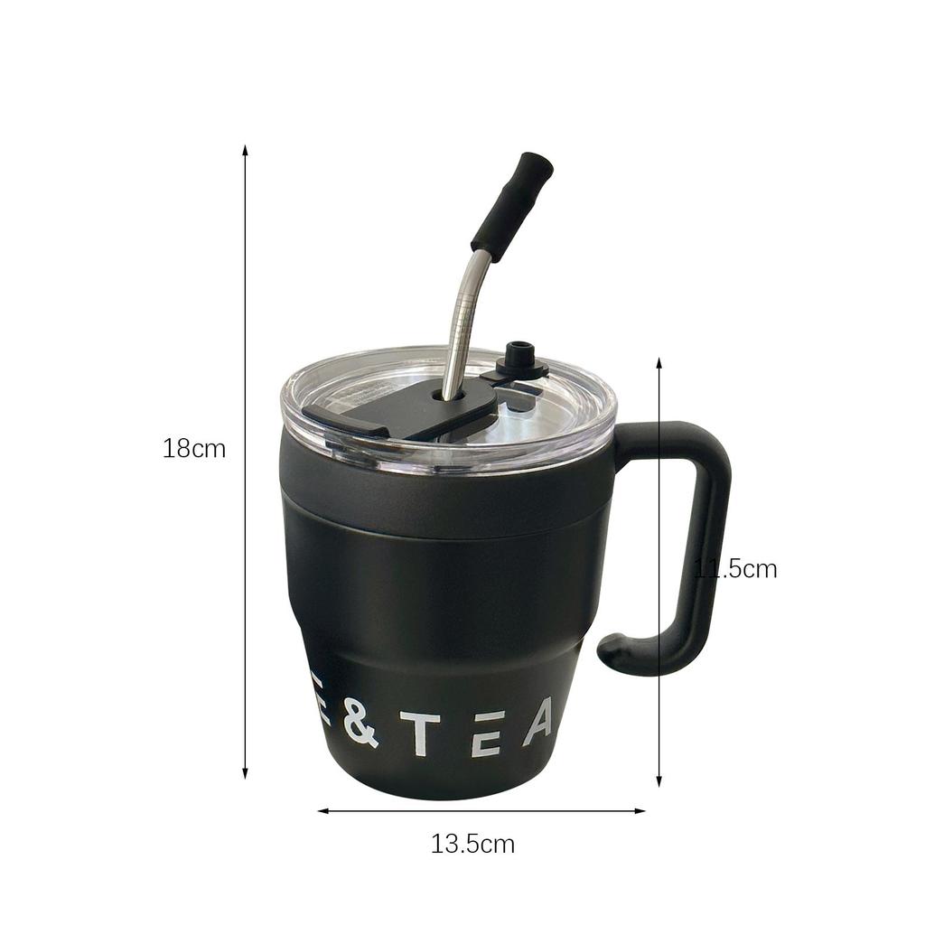 Isolierter Schnabelbecher Langlebig Wiederverwendbar mit Strohhalm und Deckel Edelstahl Strohhalmbecher für Wasser Eiskalte Heiße Getränke Milch Saft