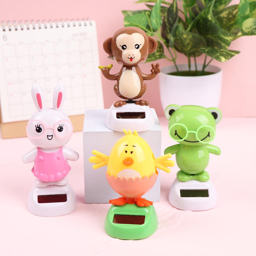 4 Solar Tanzender Affe Spielzeug Solarbetriebene Tanzende Henne in Bunten Töpfen