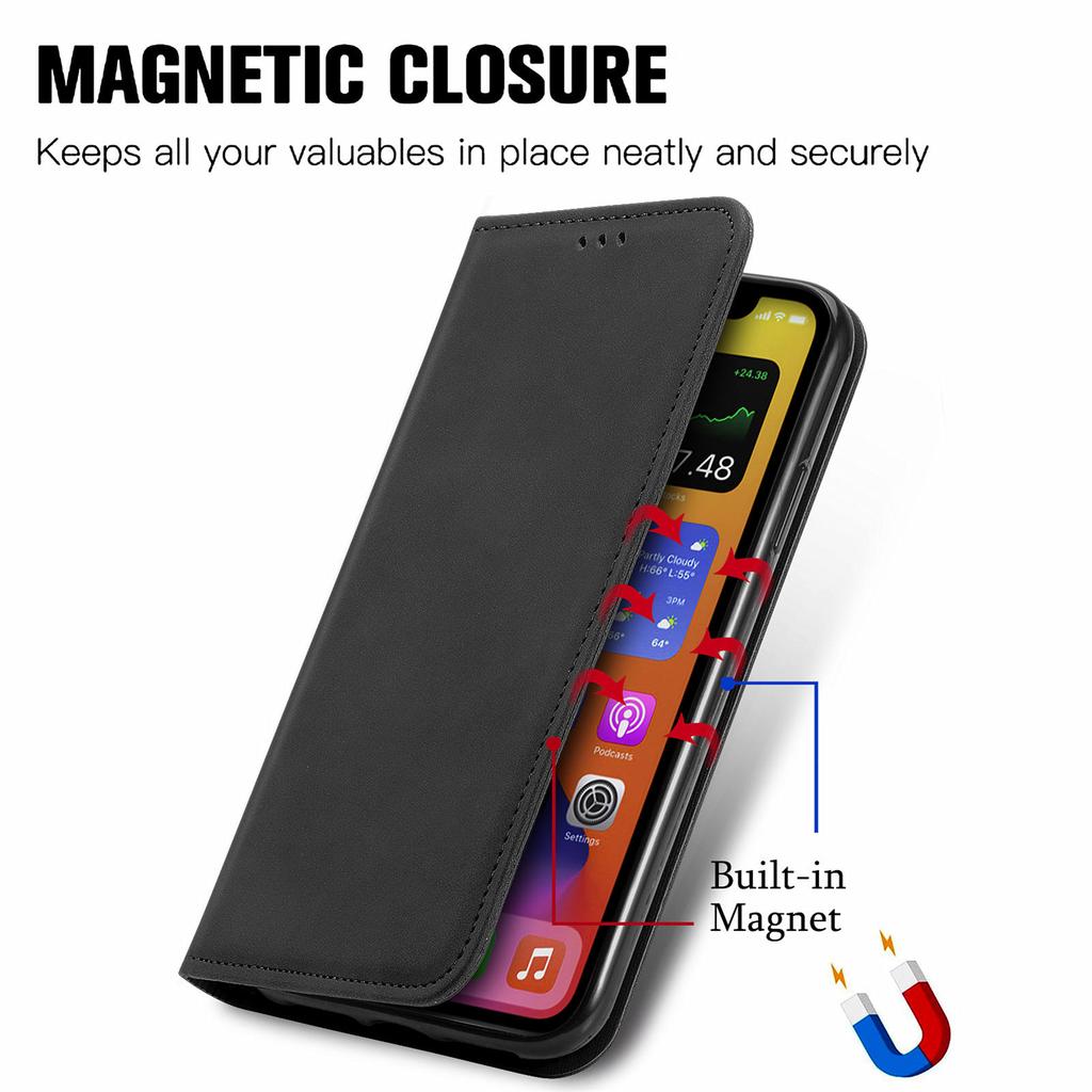 For Samsung Galaxy A16 5G/A16 4G Leather Case with Card Holder Magnetic Absorption Phone Cover