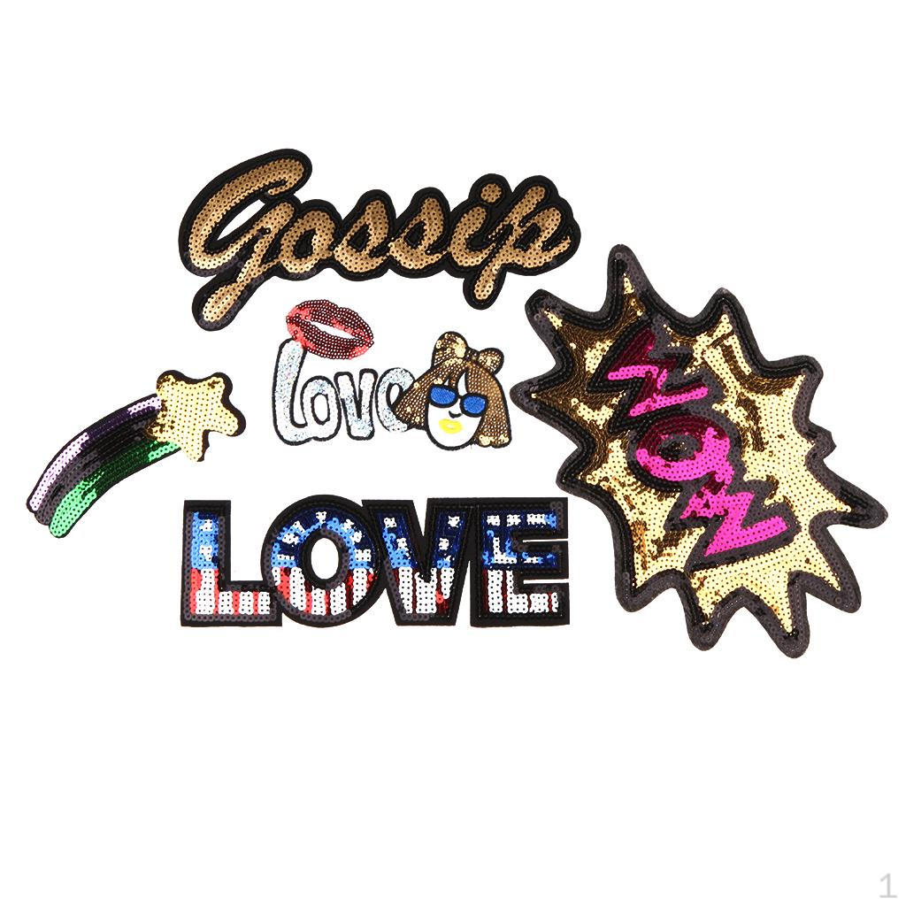 

Fashion Casual Style Sewing on Applique Glitter Sequin Patches Embellishment