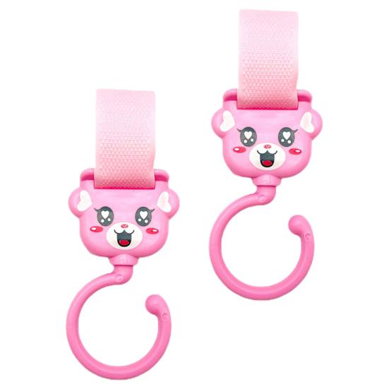 2Pcs Stroller Hooks Cartoon Pattern Anti-deform Resin Pushchair Hook Mommy Bag Organizer Rack Stroller Accessories for Shopping
