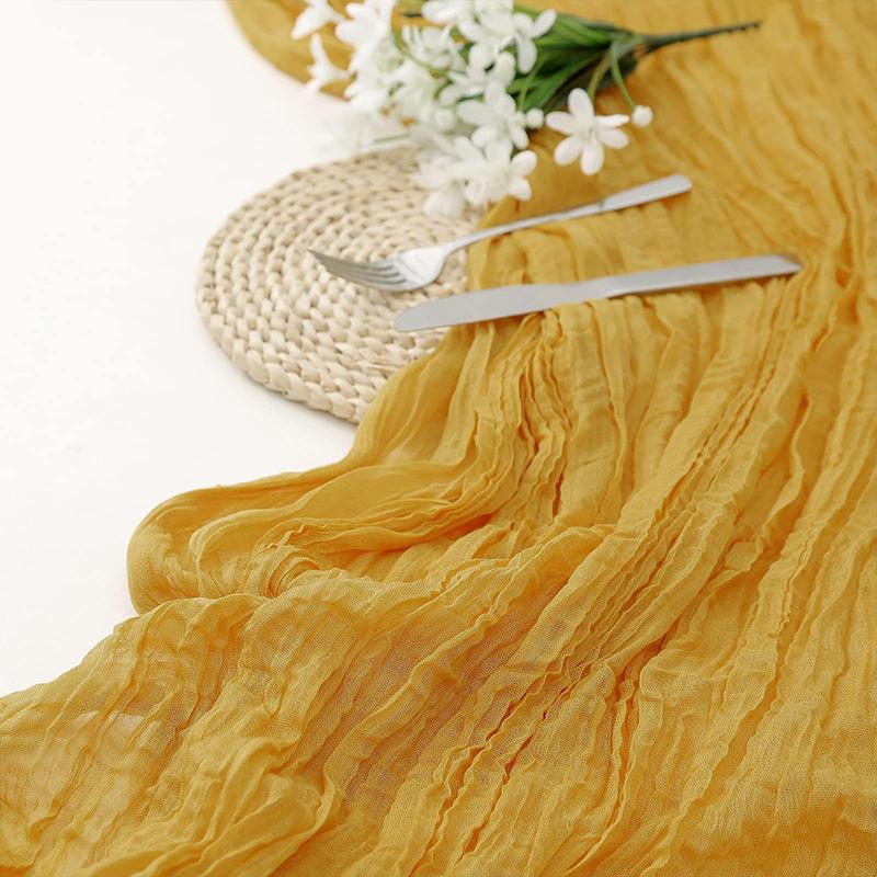 90x300 cm pletená látka běhoun Svatební narozeninová oslava banket dekorace gázová látka voálový ubrus Twist table cover