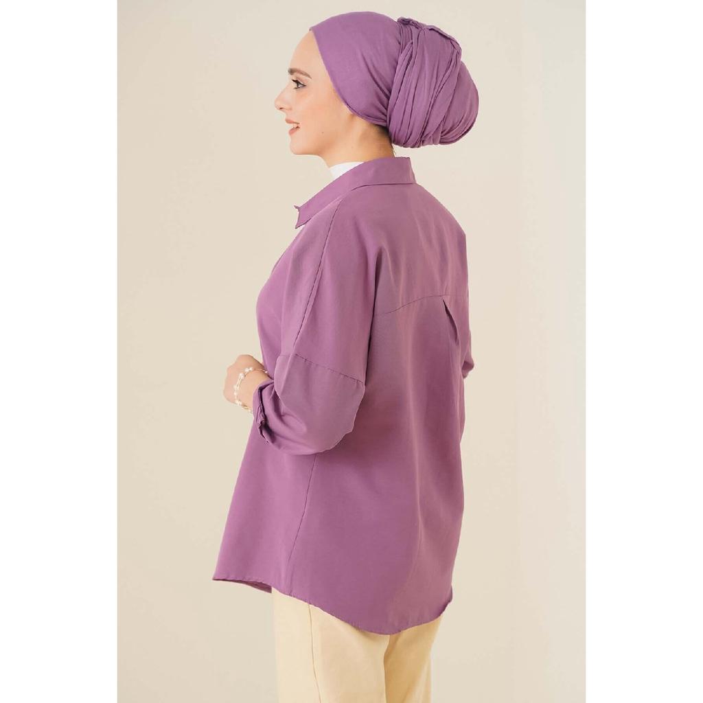 103901 Übergroßes Basic Hijab-Shirt - Creme