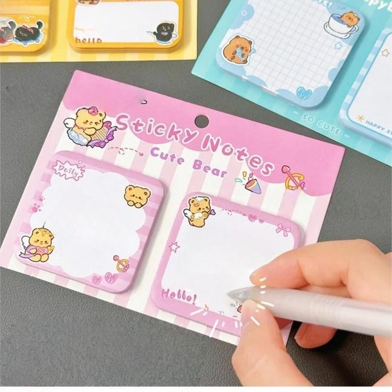 60 Sheets Cute Sticky Note Decorate Post Memo Pad Cartoon Stickers School Office Student Stationery Message Notes Sticker