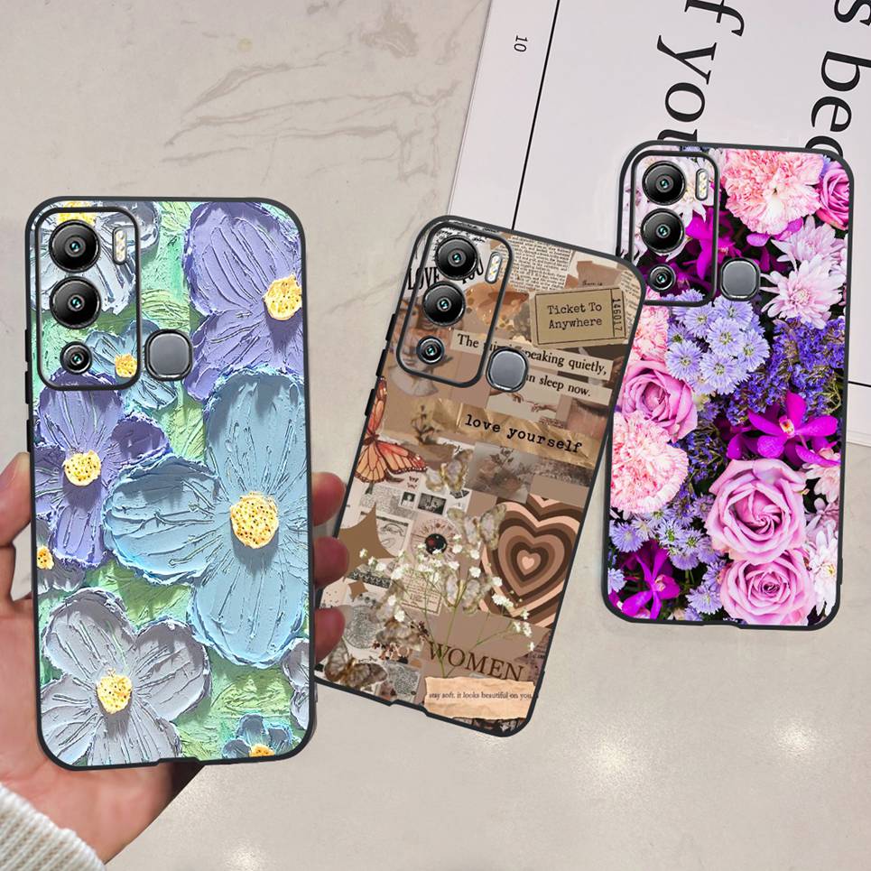For Infinix Hot 12i Case Hot 12 12Play Cute Fashion Soft Silicone Back Cover For Infinix Hot12 Hot 12 Play NFC Phone Bumper Etui