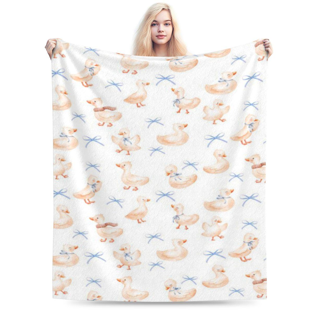 

Adorable Blue Coquette Bow Silly Goose Duck Graphic Design Custom Warm Decorate Home An UltraSoft Micro Fleece Blanket 75x100cm (30x40inch)