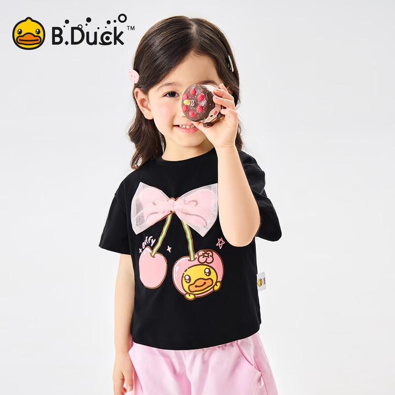 

B.Duck Girls Cartoon Cotton Short Sleeve T-Shirt