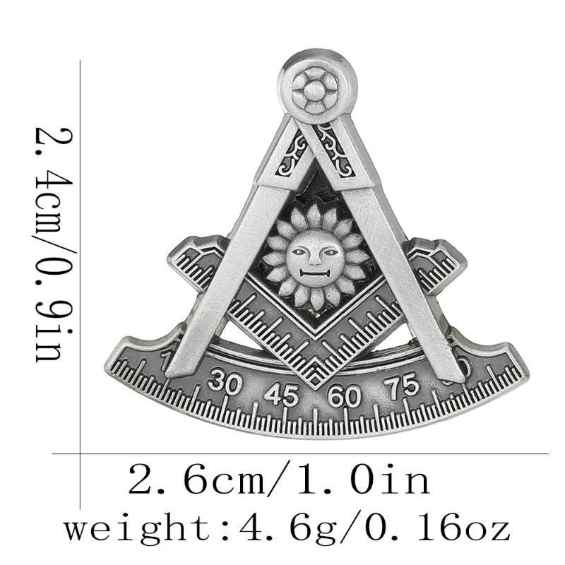 1 Peça Design de Cabeça de Leão Solar Emblema Maçônico Broches Insígnia Maçônica Emblema Maçônico Vintage Broches em Forma de Espada