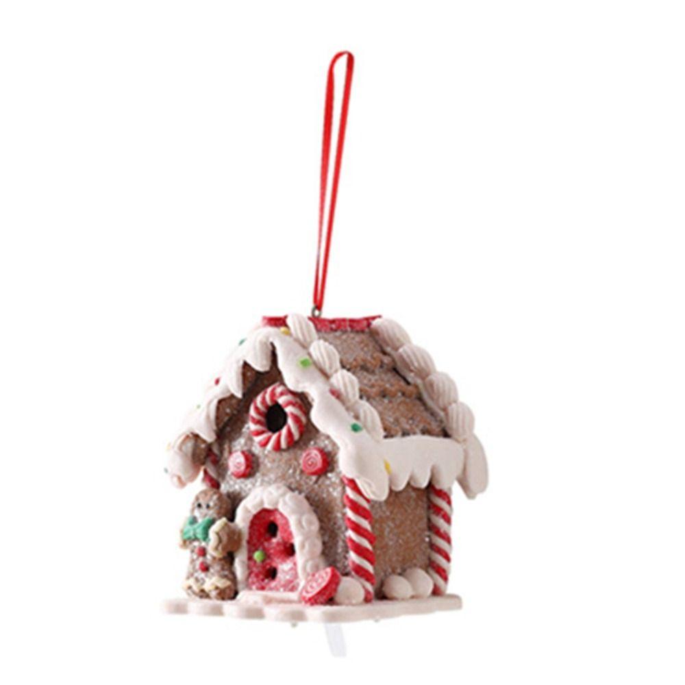 Creative Small House Pendant Snowman Xmas Tree Decorantions Hanging Ornament New Year Gift