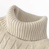Maglione a collo alto da uomo, tinta unita, collo alto, maglione lavorato a maglia, casual, elastico, autunno inverno