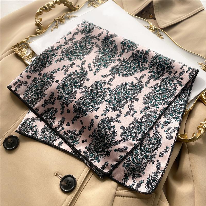 50 * 50 cm Seidenschals für Frühling und Herbst, vielseitige Dekoration, professionelle kleine quadratische Schals, Nackenschutz, Bindetasche