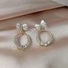 Silver Needle Diamond Bow Earrings Simple and Versatile High-quality Stud Earrings Women's Niche Light Luxury High-end Earrings