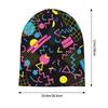 Retro 80s 90s Pop Art Print Knit Hat Women Men Outdoor Hat Beanie Caps Chemo Hat Slouchy Headwear Casual Black