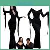 Středa Morticia Addams Jednodílné šaty Cosplay kostýmy Pro dospělé Halloweenská párty