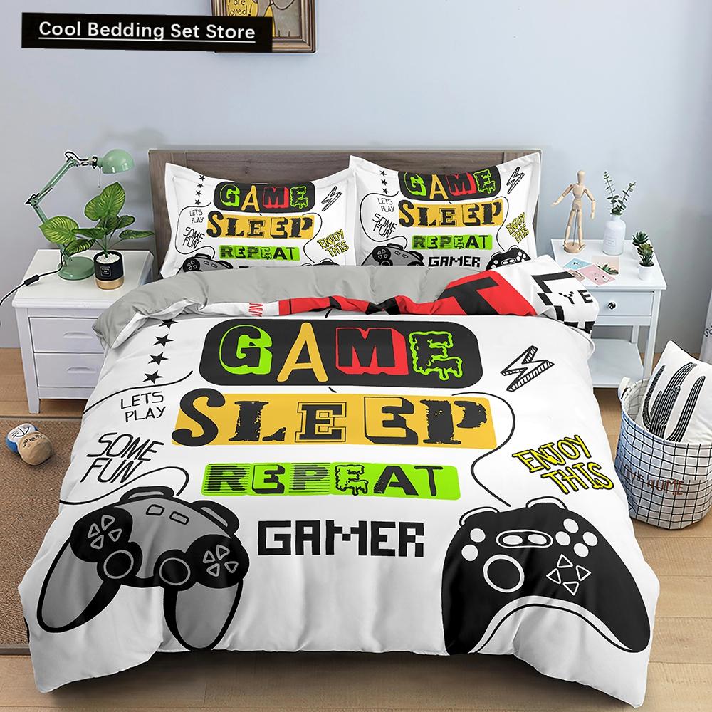 Game Bedding Set Soft Duvet Cover Set Comforter Bedding Quilt Cover with Pillowcase Kid Bedding Set 2/3pcs Polyester Quilt Cover