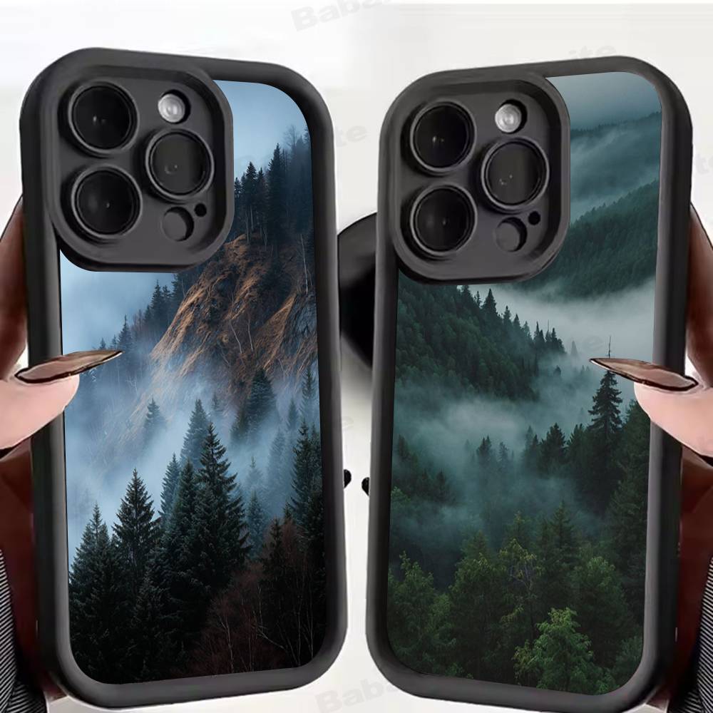Mountain Forest Phone Case For IPhone 17 16 15 13 11 12 14 Pro Max Plus Silicone Cover Shell