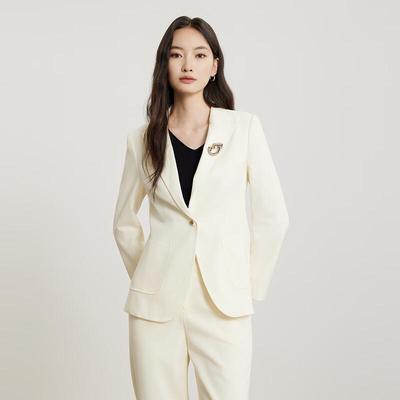 Gejin Women's Slim-fit Long Sleeve Suit Jacket