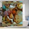 Sea Shell Shower Curtain Waterproof Fabric Home Decor Item For Bathroom Walls Blue White Orange Red Yellow Purple Colors Availab