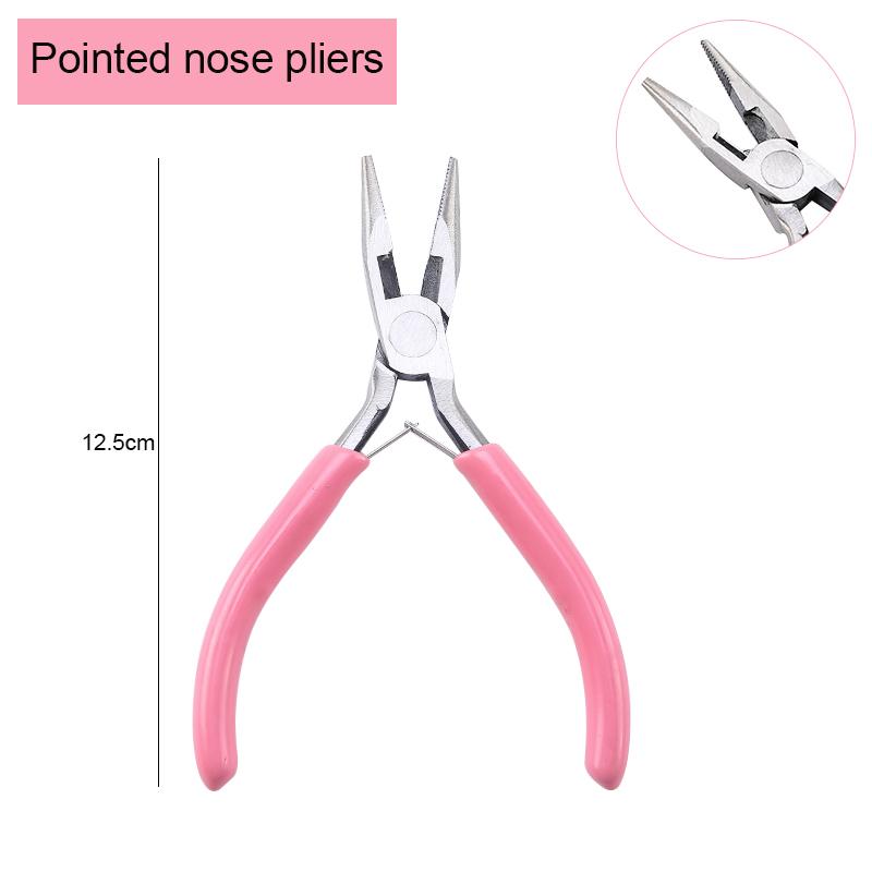 Alicate de aço inoxidável para joias, alicate de bico fino, alicate de bico redondo e cortador de arame para fabricação de joias, suprimentos para reparo de miçangas