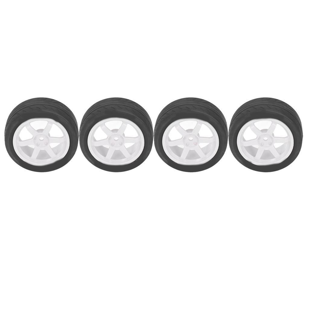 4 Pcs RC Car Tires Rubber Plastic Universal RC Car Wheel for Tamiya TT01 TT02 XV01 XV02 110 Remote