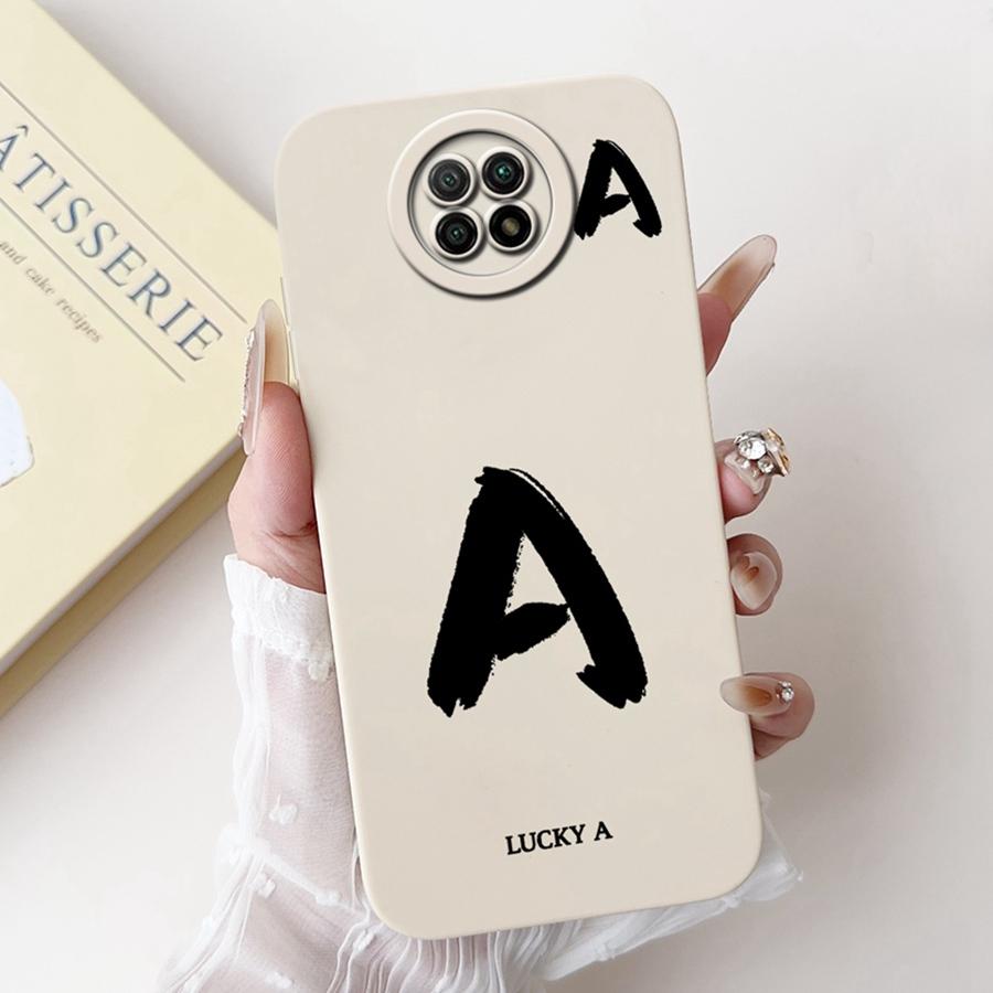 For Xiaomi Redmi Note 9T Case Soft Silicone Coque Lucky A-Z Letter Painted Shockproof Funda for Redmi Note 9 5G note9 TCover
