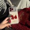 Ins Style Korean Polka Dot Three-dimensional Red Pony for iPhone17promax, Apple 16pro Mobile Phone Case, 15pro, New 14pro Women