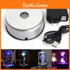 7 Round Led Colorful Rotating Crystal Light Base Electric Battery Stand Display