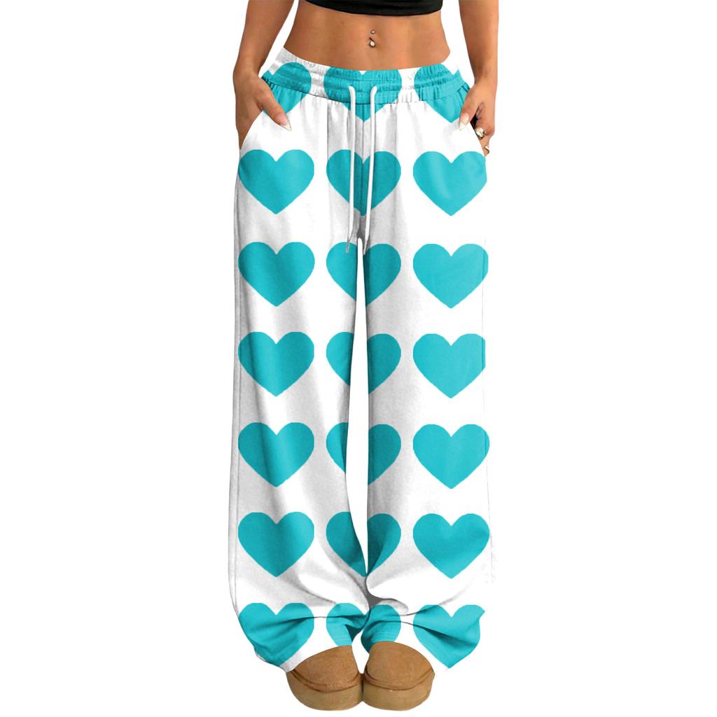 Women's Casual And Fashionable  Elastic Waist Loose Wide Leg Pants