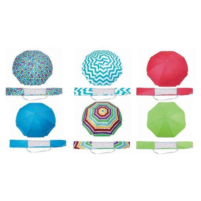 Parasol protection UV - JUGATOYS - Ø 220 cm - Multicolore - 8 tiges fer - Plastique - Décontractée