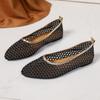 New Summer Soft-Soled Single Shoes Women's Pointed Toe Shallow Mouth Sequin Mesh Breathable Slip Non-Slip Low-Top Flats