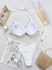 Women's Swimwear Solid Color Halter Neck Sexy Backless Side Tie Bikini Suit Beachwear Bathing Suits