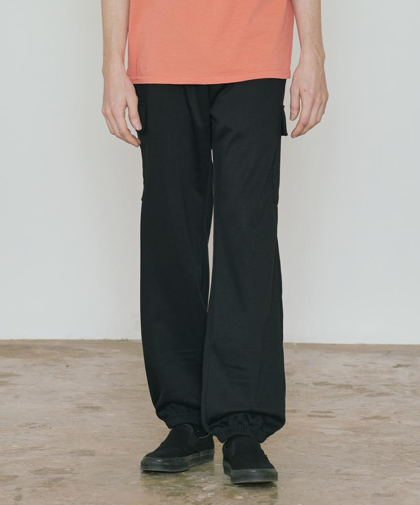 Singkeolupeu Wide Cargo Sweatpants - Black