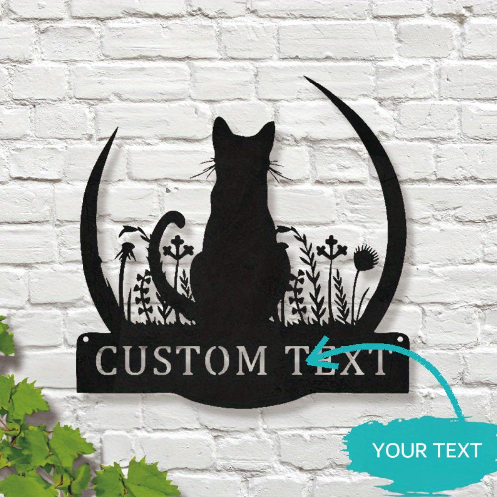 Unique Personalized Metal Sign Two Cats Flowers Moon Wedding New Year Valentine Christmas Mardi Gras