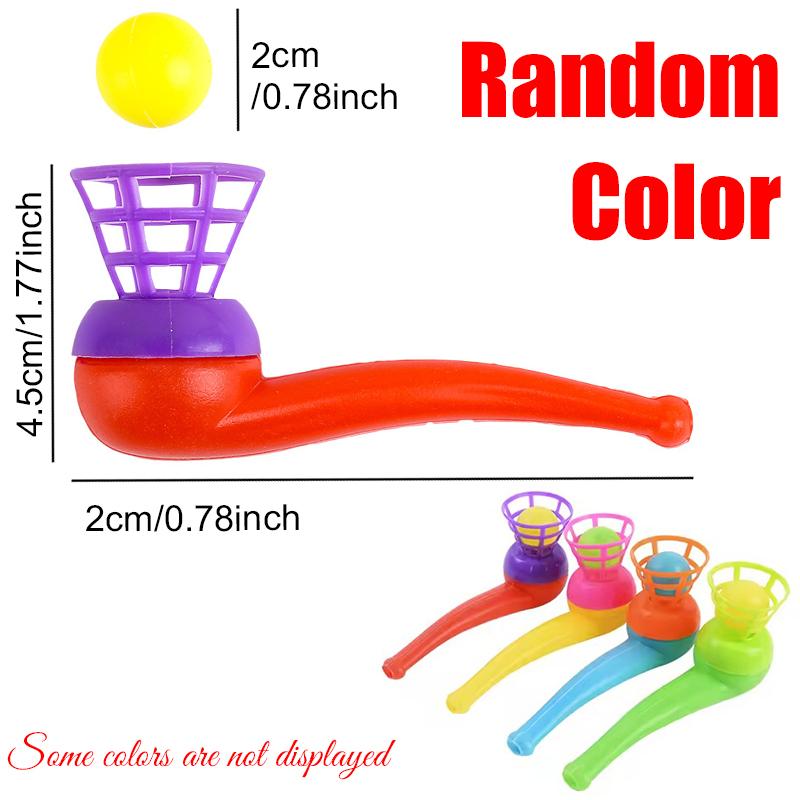 6-12PCS/Pack Plastic Floating Ball Random Assorted Color Blowing Pipe Balls Sports Games Props School Class Giveaway Rewards ZYF