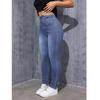 Women High Waist Slim Stretch Denim Jeans Ladies Bodycon Button Pencil Pants