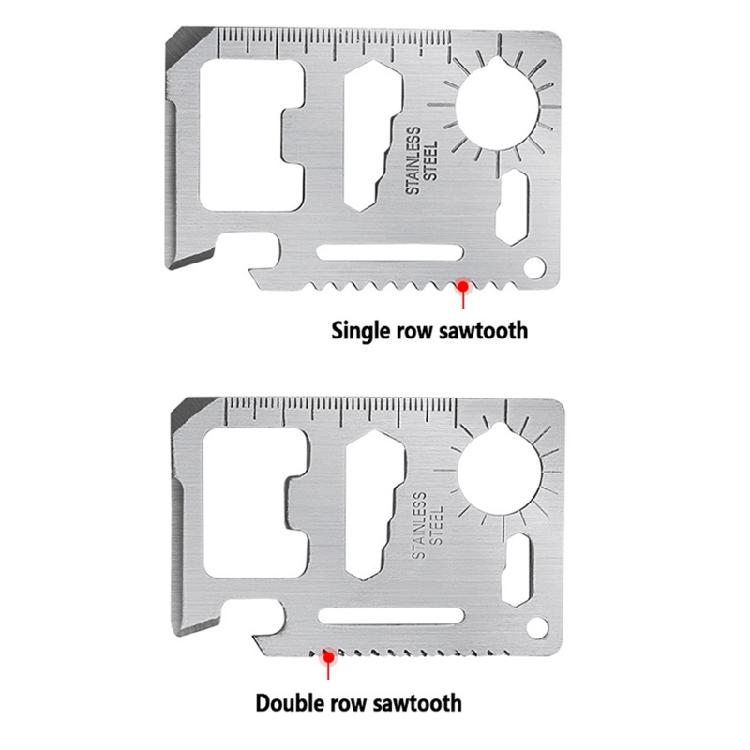 11 in 1 Outdoor Pocket Tool Stainless Steel Lifesaving Card EDC Survival Tool