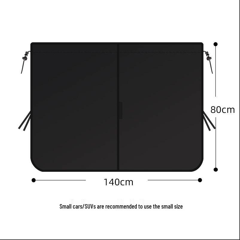 Universal Car Window Sunshade Curtain - All Seasons Sun Protection, Black Privacy & Anti-Peep Features