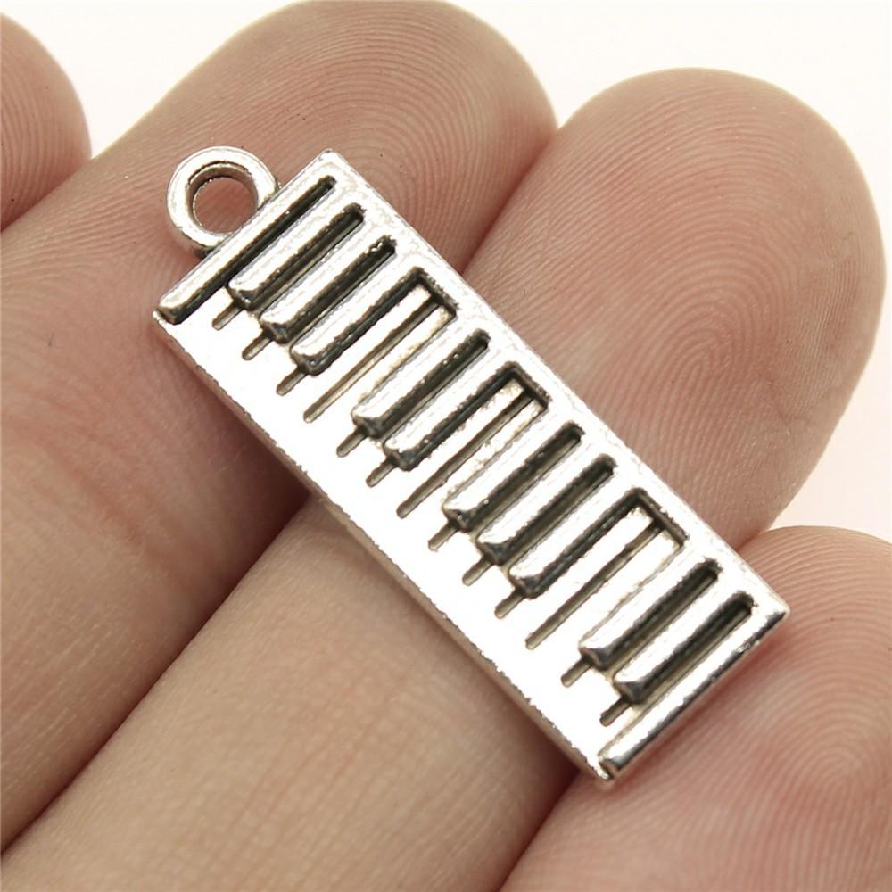 10pcs Musical Instrument Charms Antique Silver Color Guitar Microphone Violin French Horn Charms For Jewelry Making