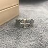 Unisex Adjustable European Retro Cross Ring