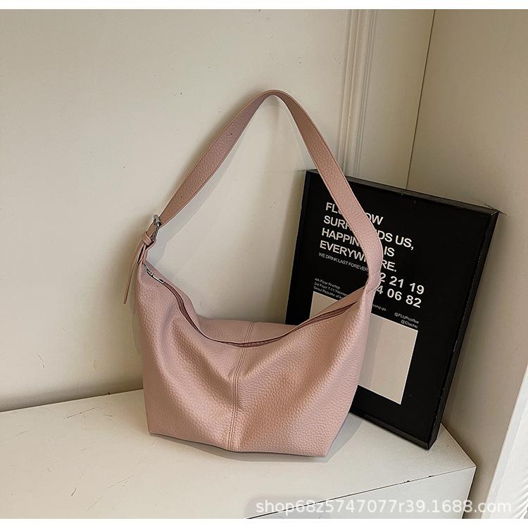 Simple Commuter Underarm Bag for Women 2025 New Retro Large-capacity Tote Bag Casual Solid Color Shoulder Messenger Bag for Women