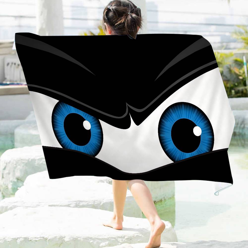 New Cartoon Big Eyes Microfiber Printed Beach Towel Mountain Climbing Yoga Beach Swimming Running Absorbent Soft Towel