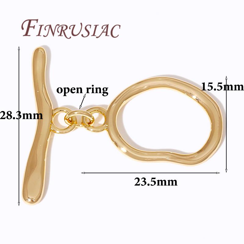 2/4Pcs 18K Gold Plated Toggle Clasps For Jewelry Making Supplies,Brass OT Clasp Connector For Bracelets Findings DIY